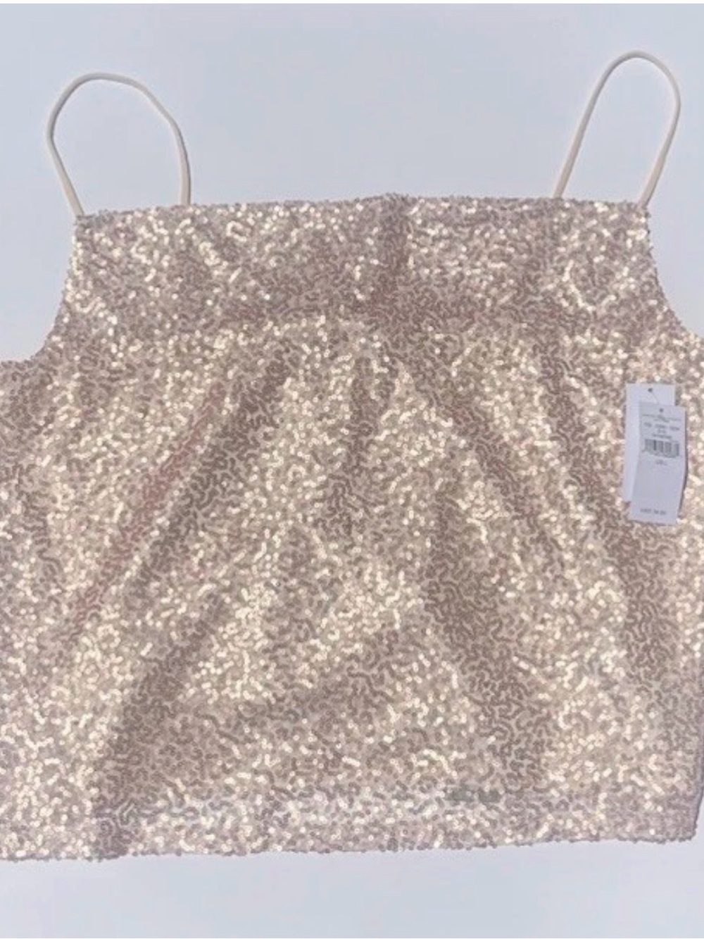 NWT American Eagle Outfitters Sequin Spaghetti Strap Cami -Blush size L